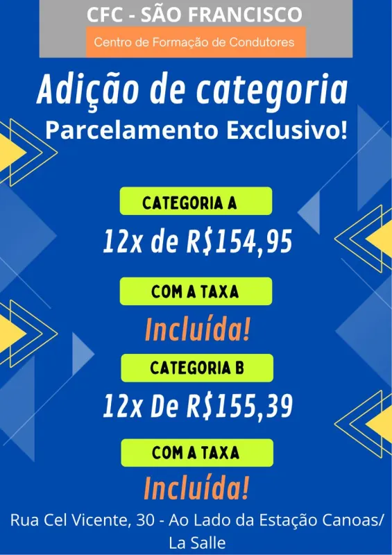 Exame médico para adição de categoria