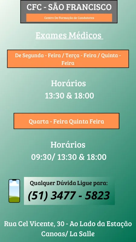 Exame de renovação da cnh em Canoas